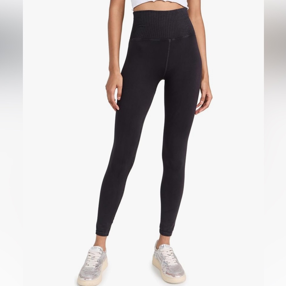 Free people black wash good karma tights leggings size medium large